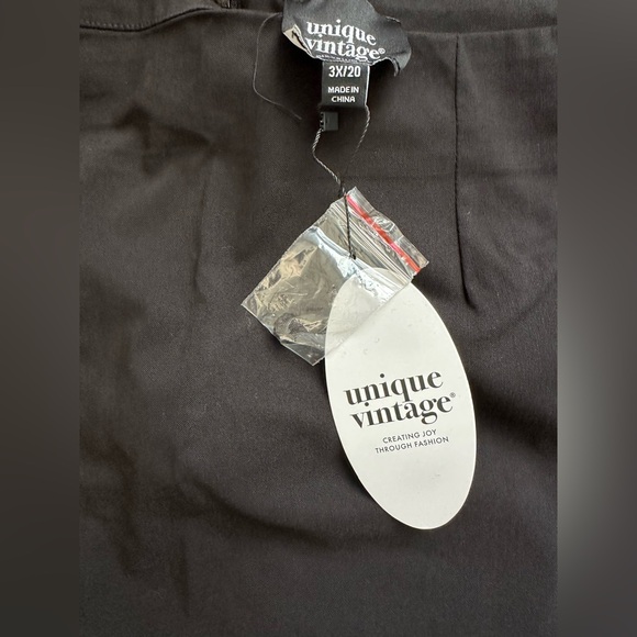 NWT Unique Vintage Pencil Skirt asymmetrical slit button up 3X/20 - Picture 5 of 6